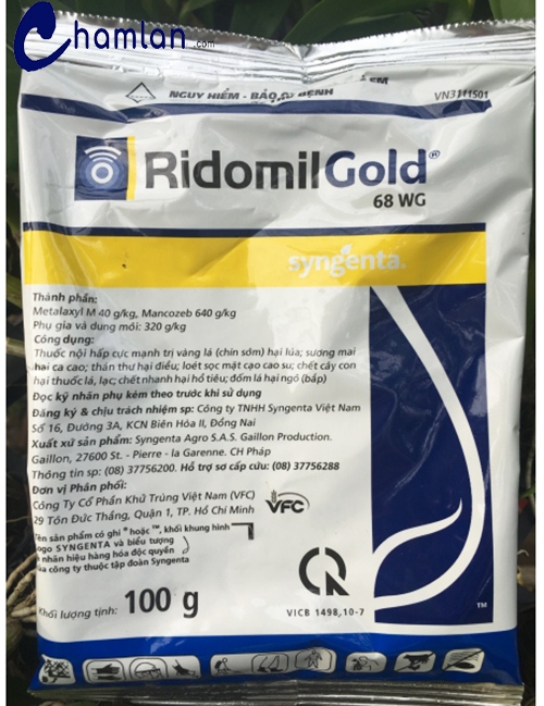 Ridomil Gold 68WG điều trị bệnh thán thư trên phong lan
