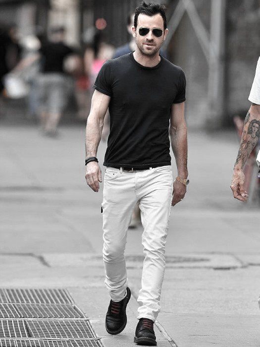 Black T Shirt What To Wear With Guys White Jeans Outfits Style Designs | White  Jeans Men, Jeans Outfit Men, Mens Fashion Jeans