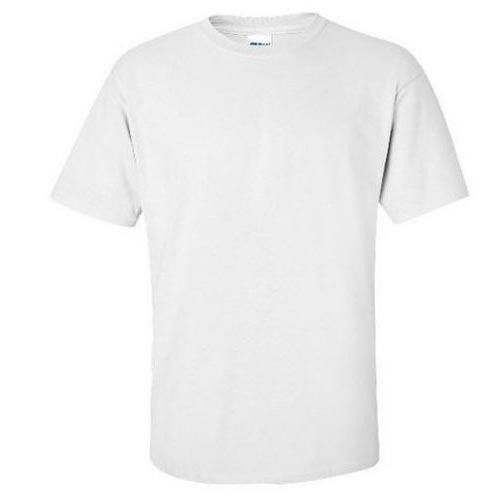 Men White Plain T Shirt