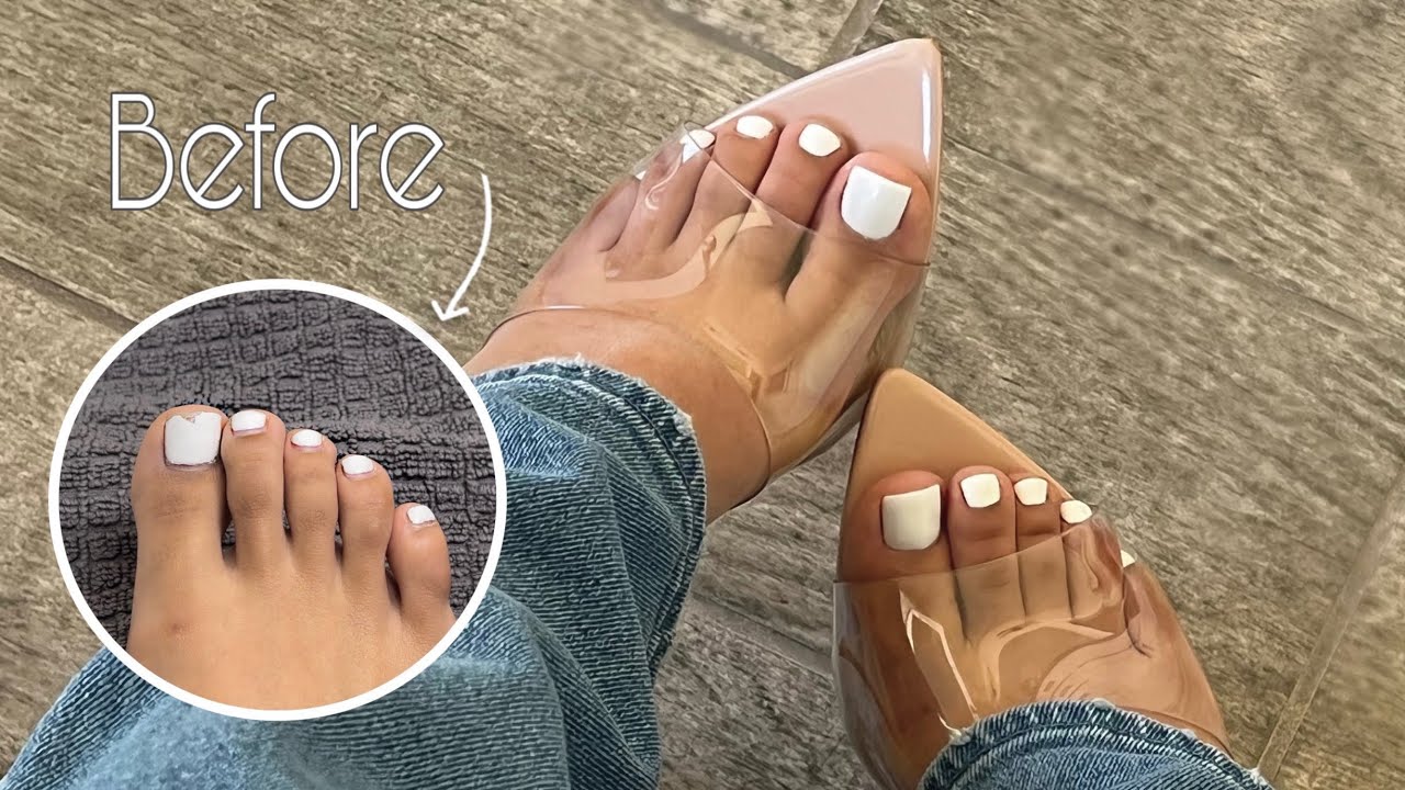 The Perfect White Toe Pedi Using Polygel - Youtube