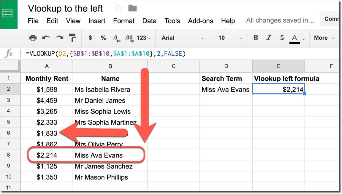 How To Vlookup To The Left In Google Sheets? -
