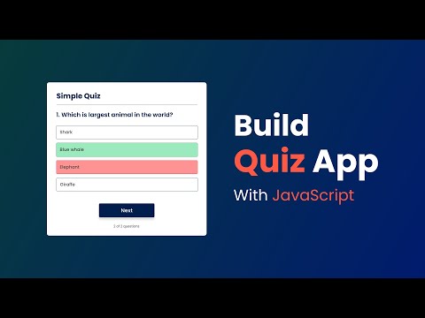 How To Make Quiz App Using JavaScript | Build Quiz App With HTML CSS & JavaScript